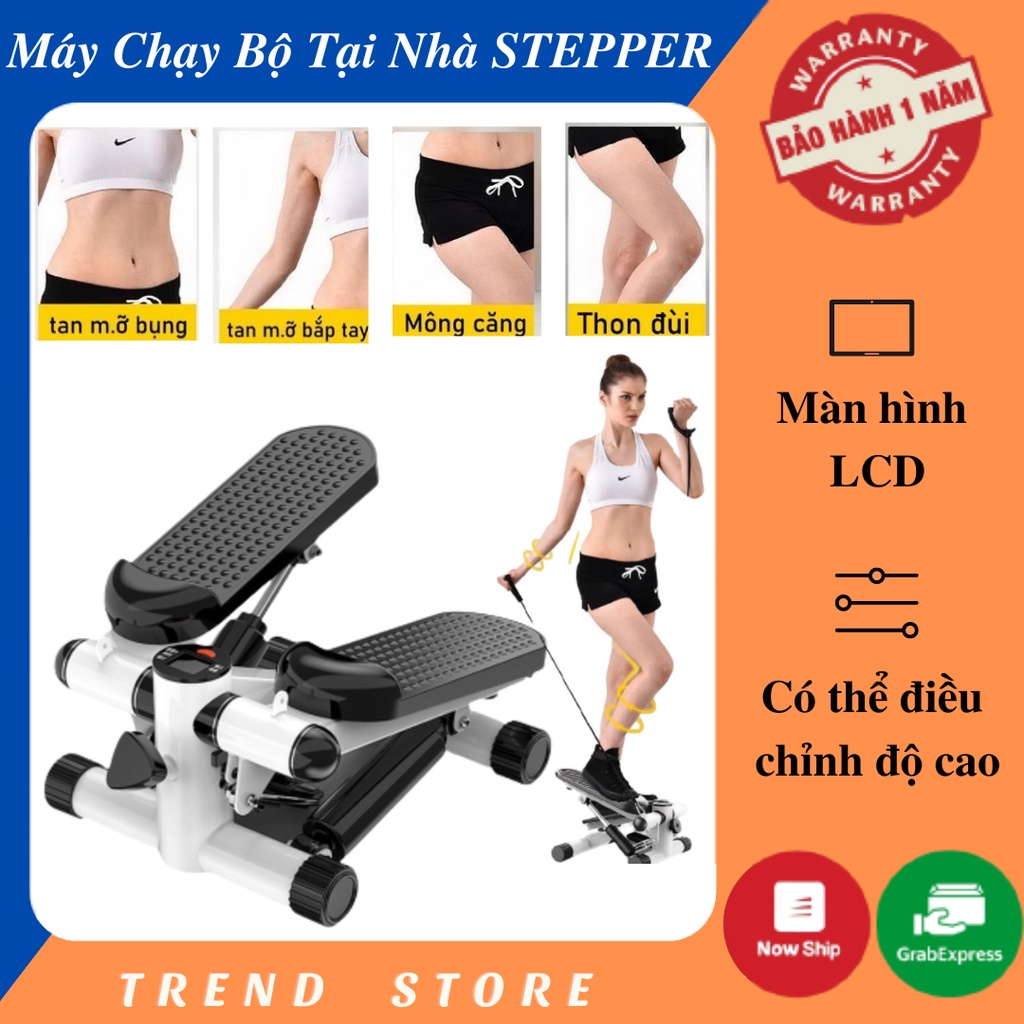 Máy Chạy Bộ Tại Nhà STEPPER - Máy Chạy Bộ Mini Tặng Dây Kéo Chạy Bộ, Hỗ Trợ Thể Dục Tại Chỗ Gấp Gọn Bằng Cơ Trên Không