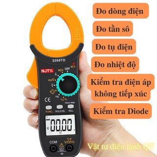 Ampe kìm njty 3266td dt3266l đồng hồ kẹp dòng vạn năng đo tụ, tần số, nhiệt độ, điện trở, điện áp , dễ sử dụng