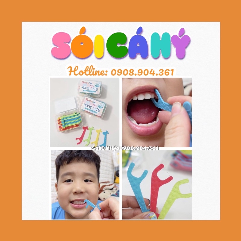 🦷Tăm chỉ nha khoa Hàn Quốc Cho bé🦷 Sói Cá Hý