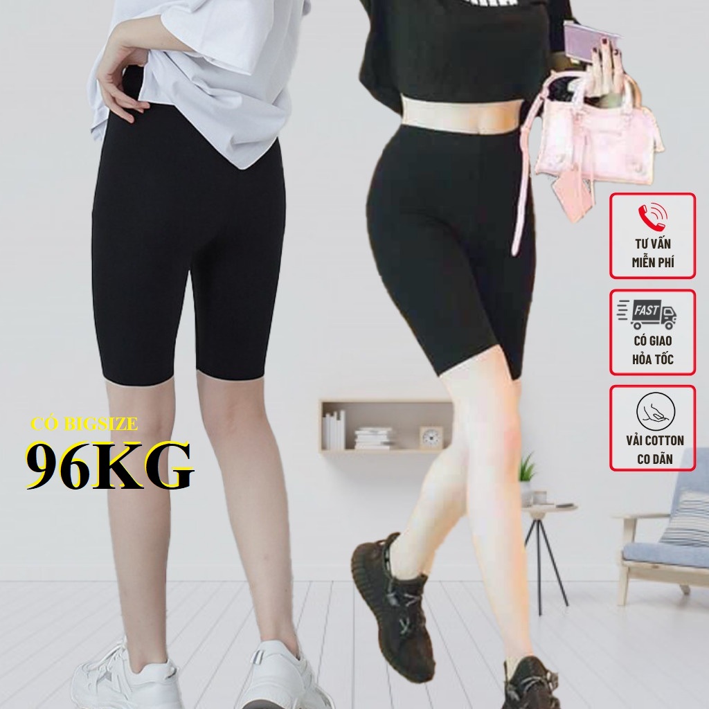 Quần Legging ĐÙI biker short, Có big size 96KG vải thun Dày đẹp so với thị trường, thiết kế 2 túi trước, hai túi sau