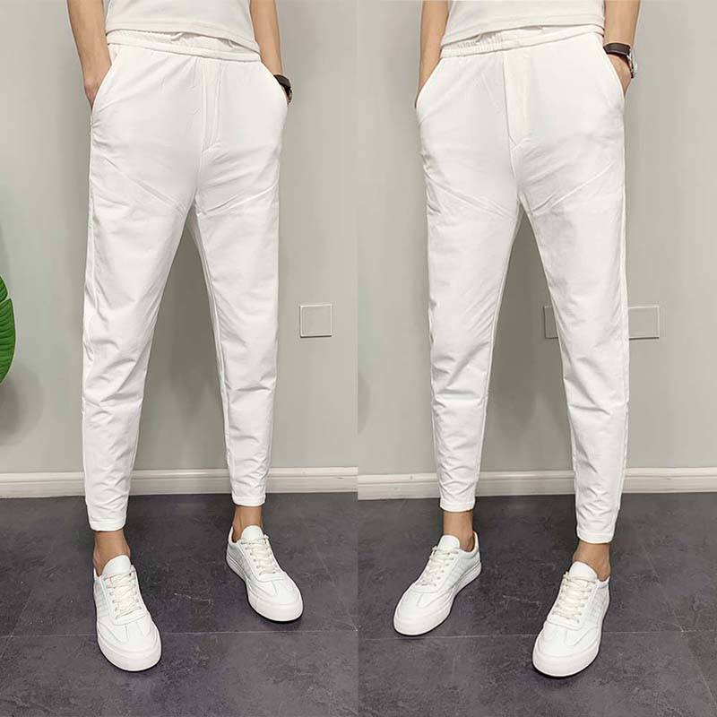 Quần Skinny Dài Tới Mắt Cá Chân Màu Trắng Phong Cách Hàn Quốc Thời Trang Mùa Hè Hàng Mới Dành Cho Bạn Nam