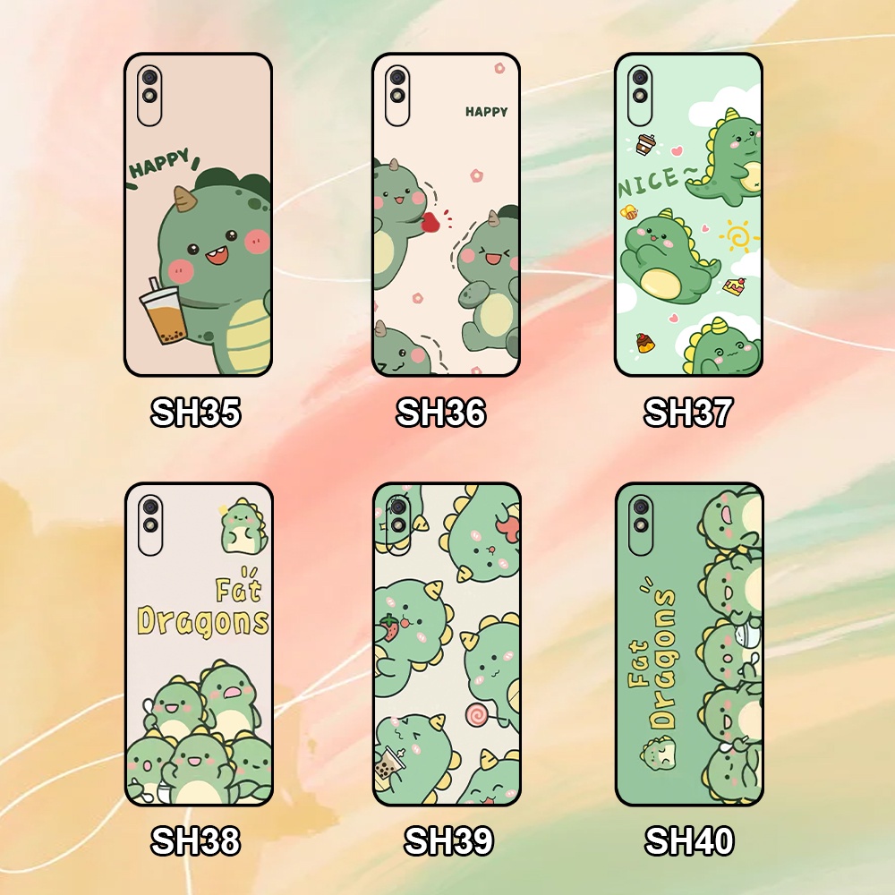 Ốp Xiaomi Redmi 9A siêu đẹp in hình khủng long chibi dễ thương