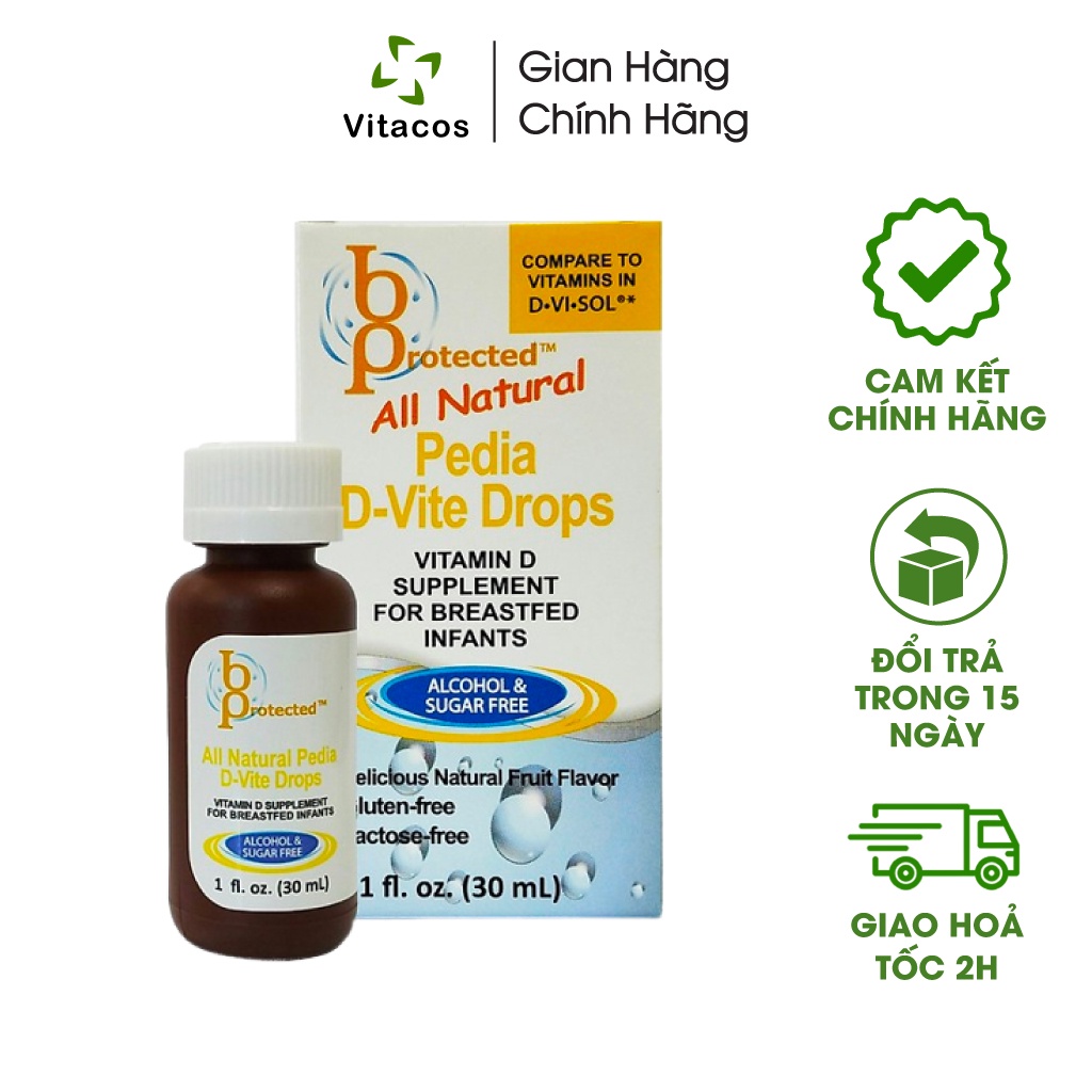 Vitamin D3 Pedia D Vite Drops Bprotected - Vitamin D3 Tinh Khiết Cho Trẻ Sơ Sinh & Trẻ Nhỏ Từ Mỹ