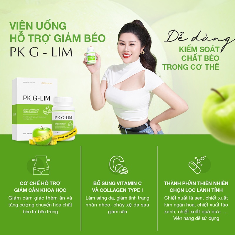 Viên uống giảm cân PK G-LIM dành cho người muốn giảm béo thương hiệu Dr.lacir hộp 30 viên