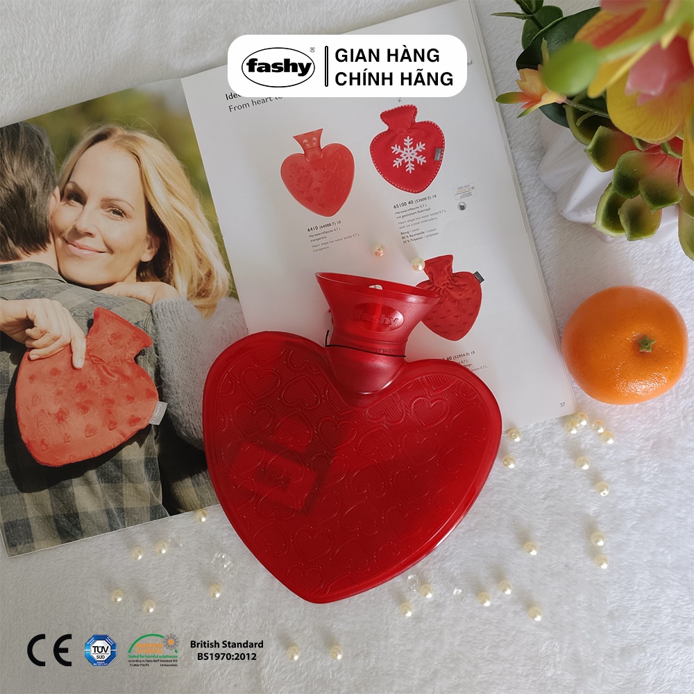 Túi chườm nóng FASHY Germany hình Trái tim Cổ điển giữ ấm, giảm đau tự nhiên