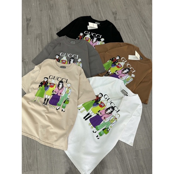 Áo thun tay lỡ áo gucci tem tag đầy đủ hình 4 cô gái