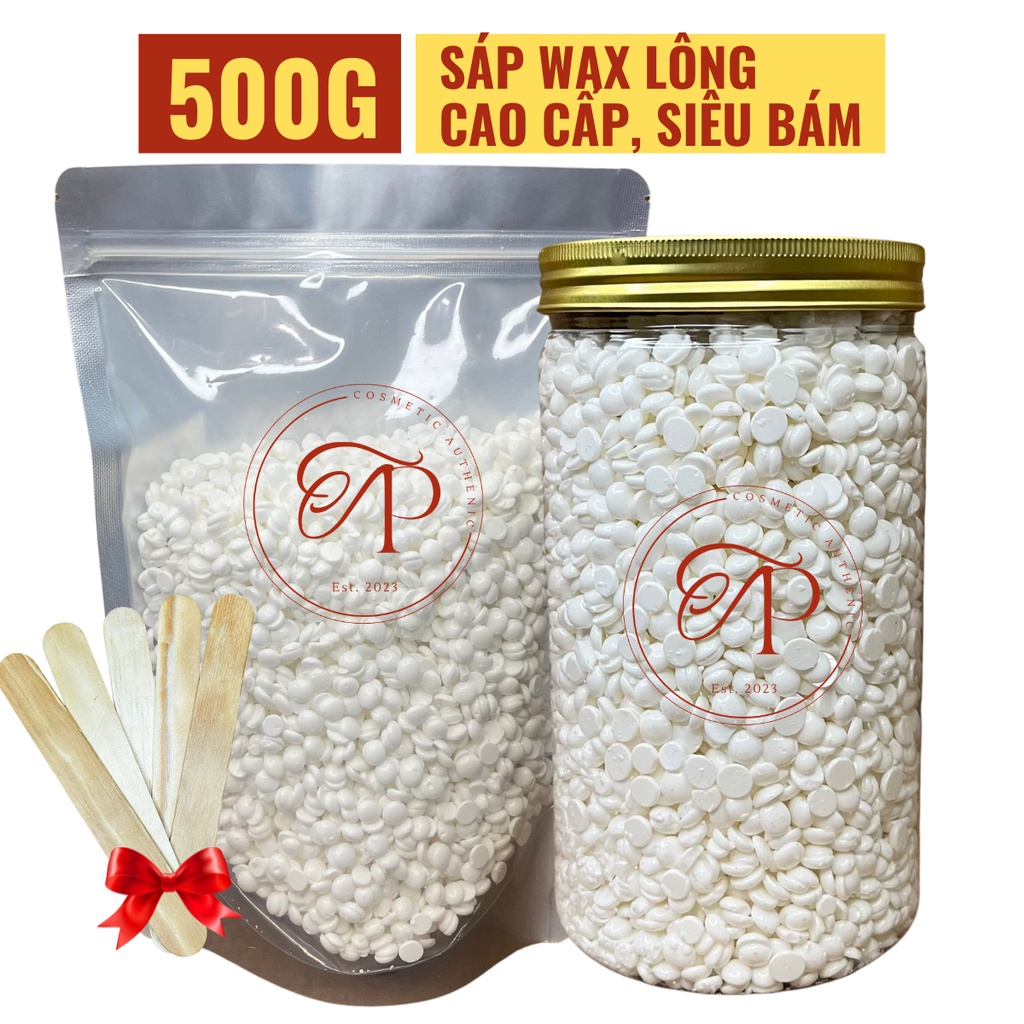 Sáp Wax Lông Nóng Dừa Cao Cấp Siêu Bám Lông, Sáp Wax Nóng Hard Wax Beans Dùng Cho Da Nhạy Cảm Tặng Que Gỗ