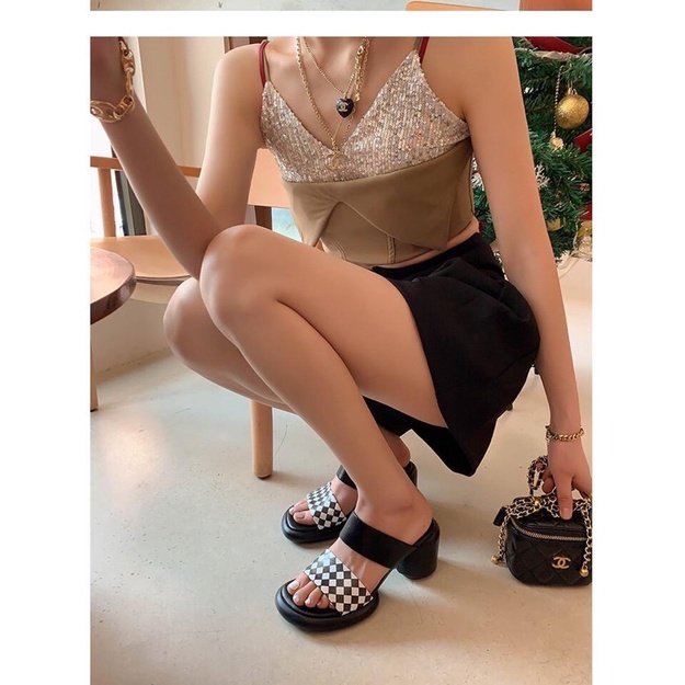 Guốc gót nhập đế 6p