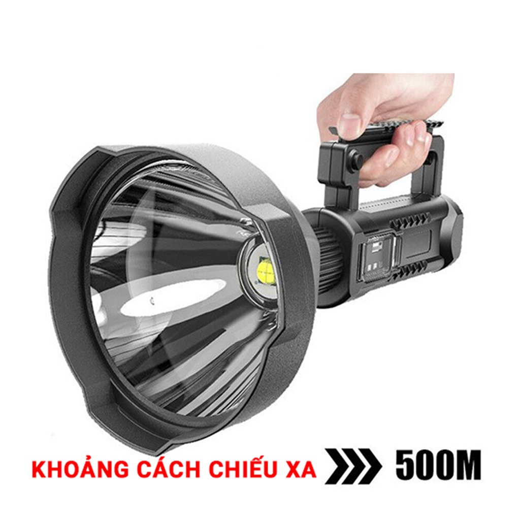 Đèn pin siêu sáng W591 chiếu xa trên 500m, có chân đế chống nước, pin trâu