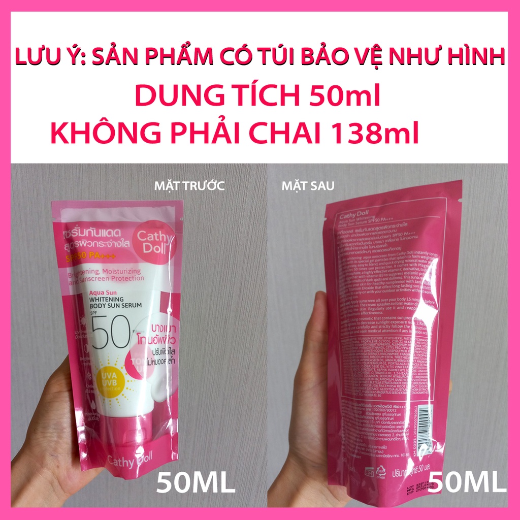 Kem Chống Nắng Cathy Doll Làm Trắng Da Aqua Sun Whitening Body Sun Serum 50ml