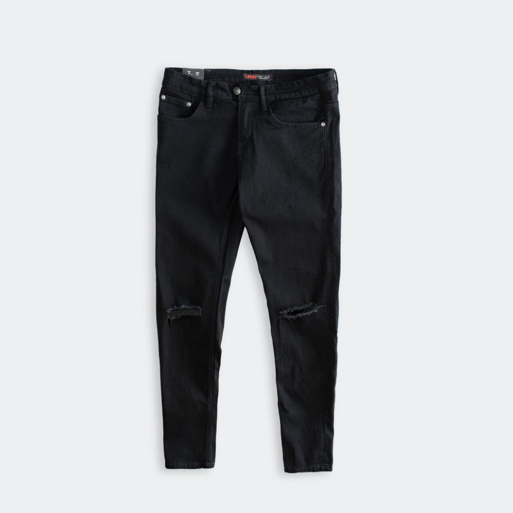 Quần Jean Nam Cao Cấp Rách Gối Lados 14073 - Chất dày mềm, co giãn tốt, Slimfit hàng đẹp