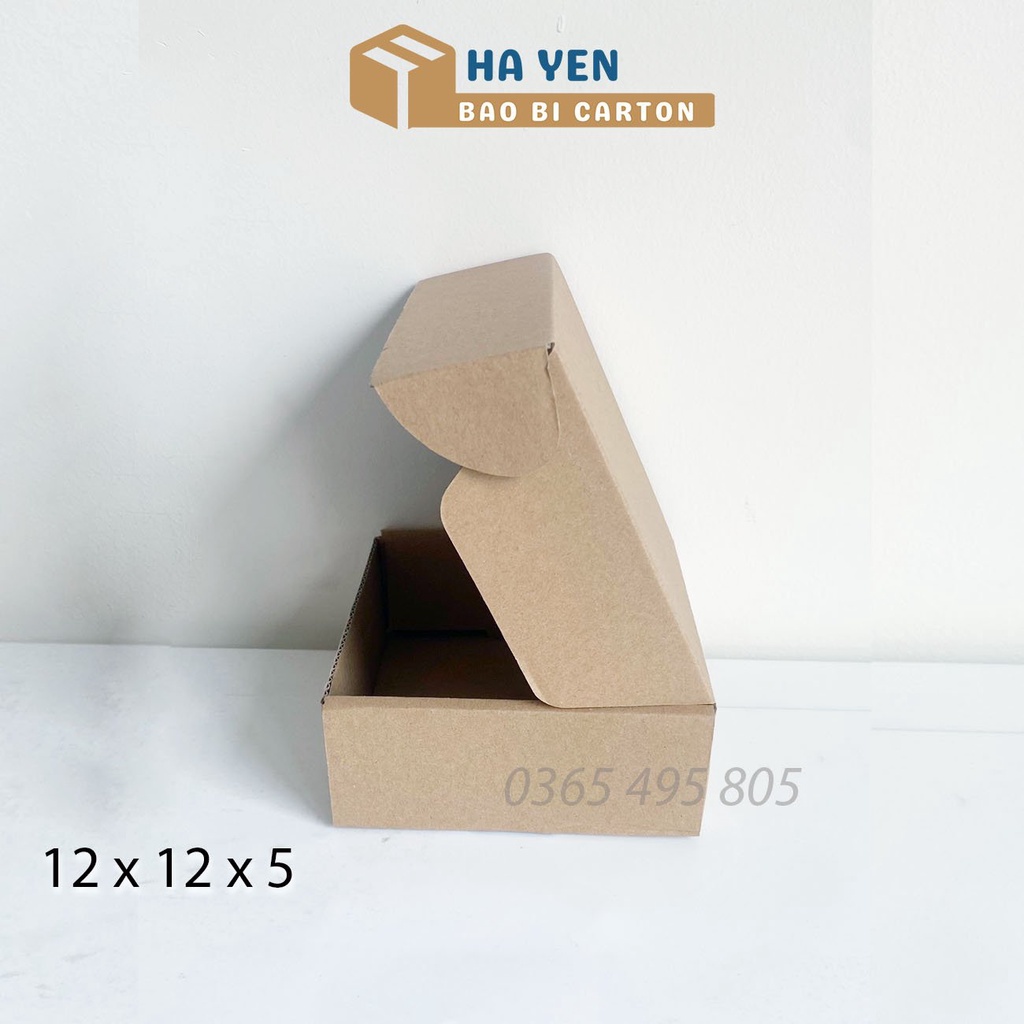 12 x 12 x 5 cm - Combo 100 Hộp carton nắp gài 12*12*5 cm