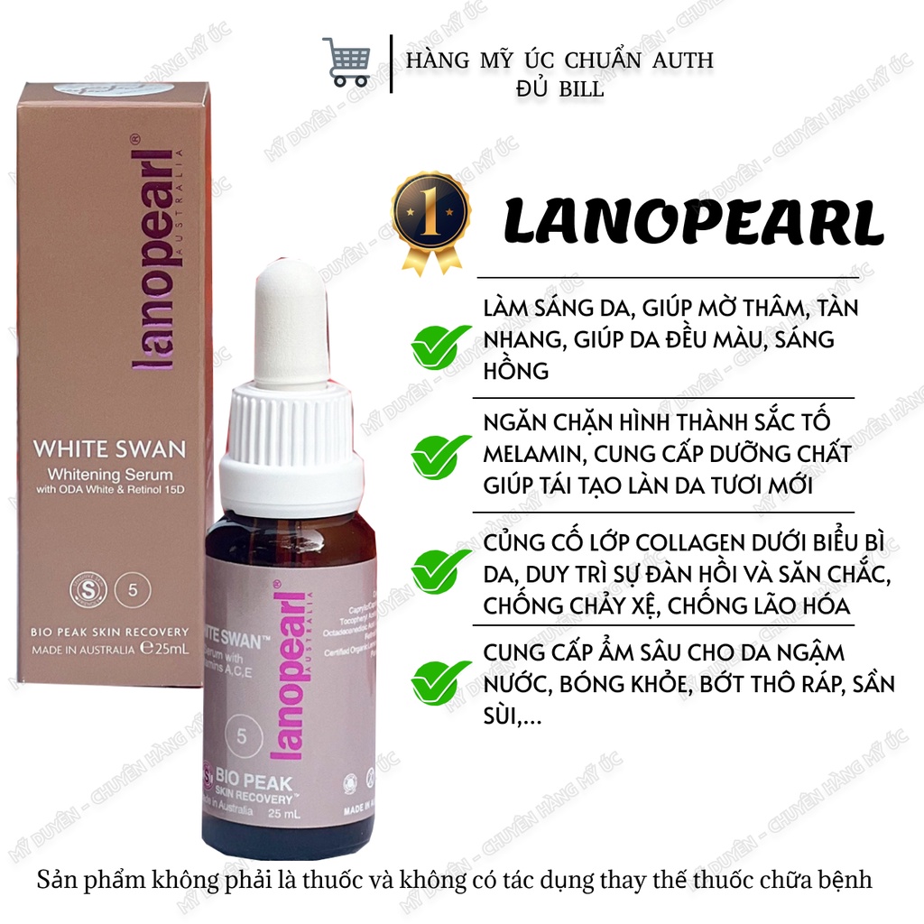 Serum trắng da nhau thai cừu Lanopearl White Swan 25ml