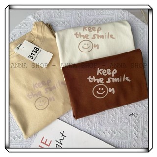 Áo Thun Form Rộng Keep the smile Chất Cotton Khô
