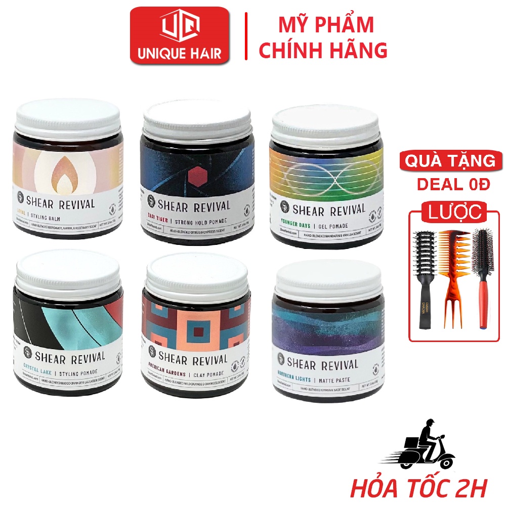 Sáp vuốt tóc Shear Revival American Gardens Clay Pomade - 96g Chính hãng ( Tặng lược Chabao )