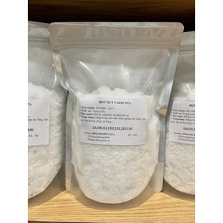 Xút vảy NAOH bột xút làm xà phòng, chất tẩy, thông cống,... 1kg