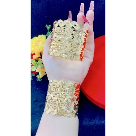 Vòng kim tiền bản lớn mạ vàng 18 cao cấp mẫu mới về