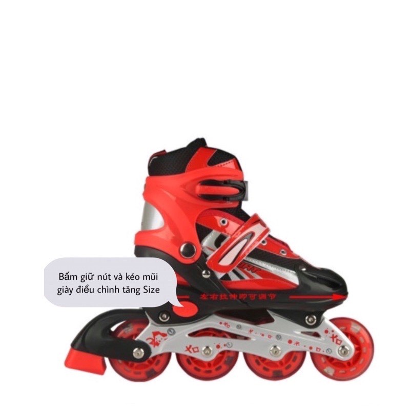 Giày trượt patin cao cấp có 2 bánh phát sáng, Bảo hộ và nón cao cấp, cho trẻ em và người lớn.