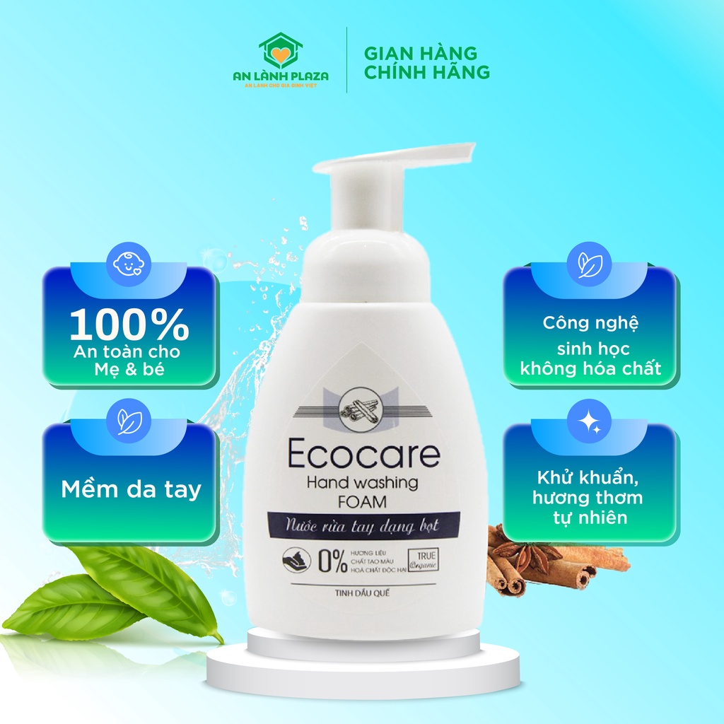 Nước rửa tay dạng bọt hữu cơ Ecocare 250ml - An Lành Plaza