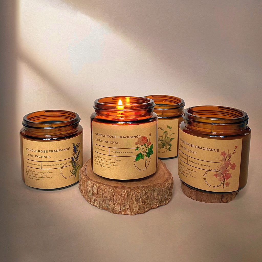 Set quà nến thơm Kilig Chill kèm hoa thật dành tặng nam nữ 6 hương tự nhiên an toàn cho sức khoẻ - KS02