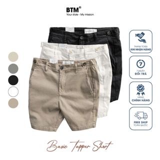 Quần short kaki nam btm basic tapper short form slimfit - 27.468