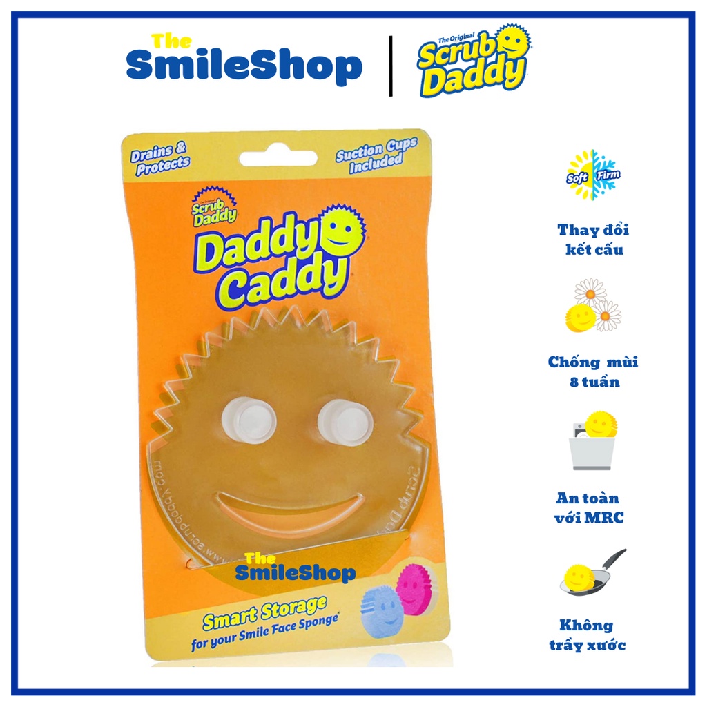 Giá đỡ miếng rứa chén Scrub Daddy Sponge Caddy 1 cái của Mỹ phù hợp mọi loại miếng rửa chén loại ko khay