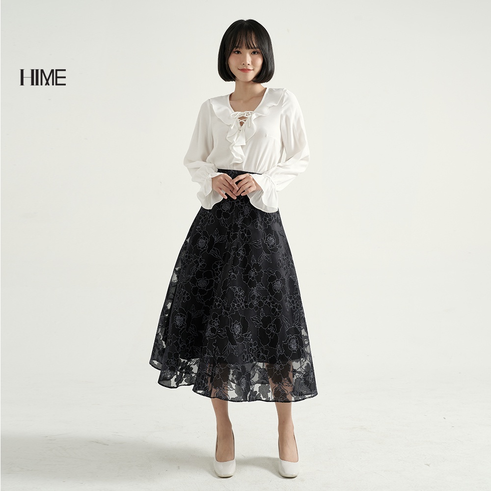Áo cổ bèo đan dây HIME H065