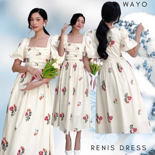 [Renis Dress] Đầm WAYO hoa  tay bồng xếp ly ngực đi biển xinh đẹp