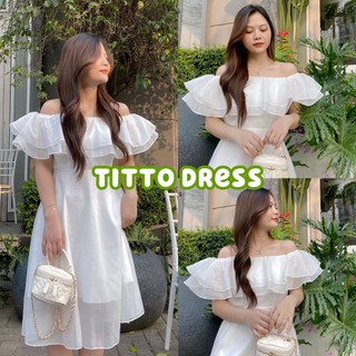 Váy Đầm Trễ Vai Voan Tơ Celia Dress- Titto Closet