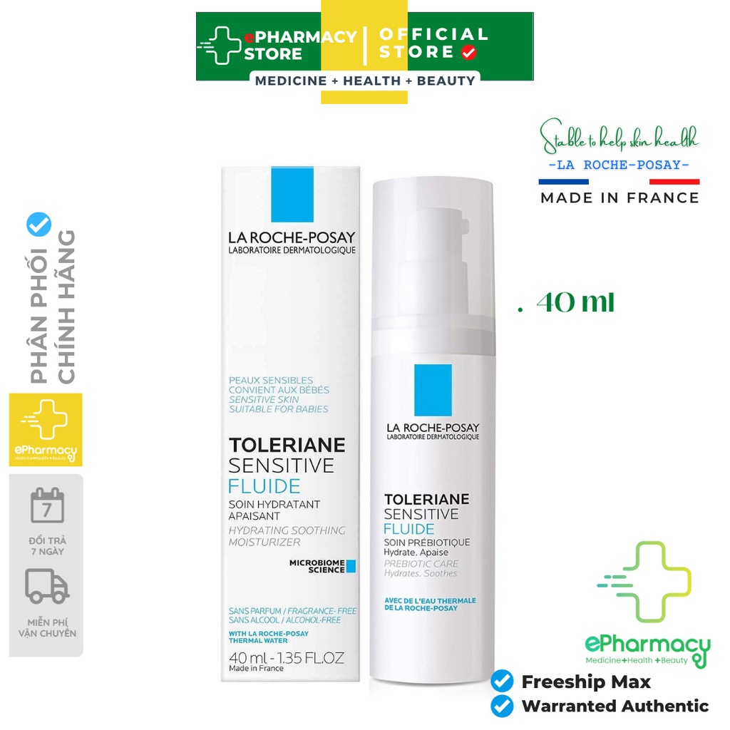 Sữa dưỡng LA ROCHE-POSAY Toleriane Sensitive Fluide Moisturiser làm dịu & bảo vệ da nhạy cảm 40ml