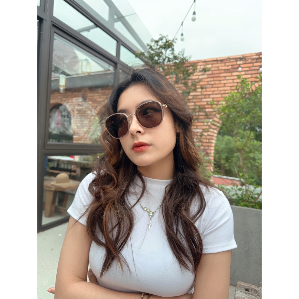 Salvatore Ferragamo viền nâu, mắt nâu SF213SK  Nude/gold