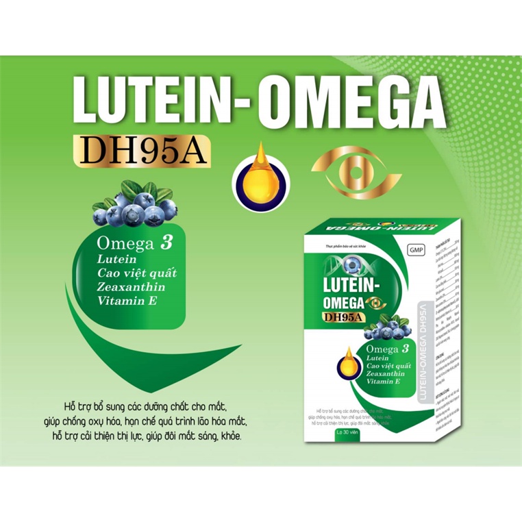 Viên uống Lutein- omega - Cải thiện thị lực, giúp mắt sáng, khỏe- Chống oxy hóa, hạn chế lão hóa mắt