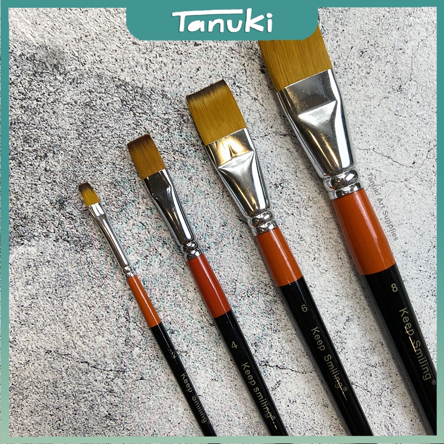 [TANUKI ART] Cọ lẻ Keep Smiling( đầu Flat)