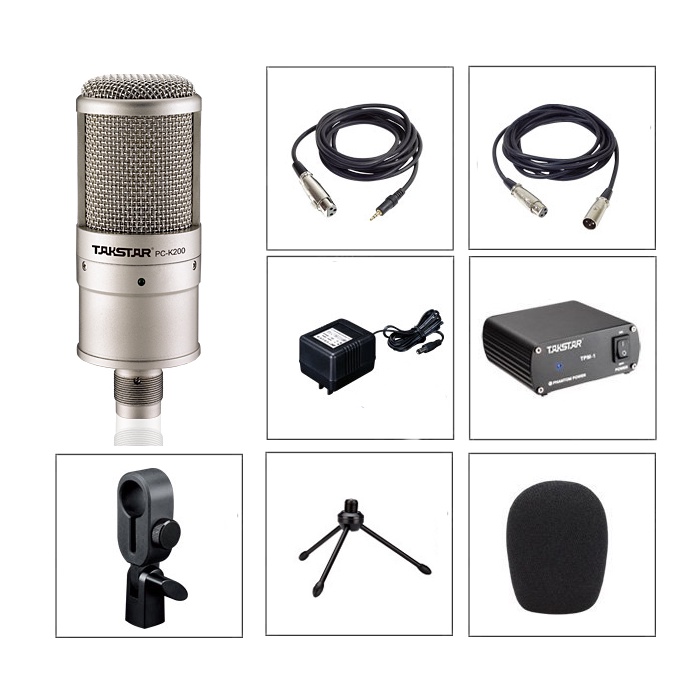 Mic PC K200 livestream chuyên nghiệp,Tặng Nguồn Phantom 48v, Dây Jack Đầy Đủ