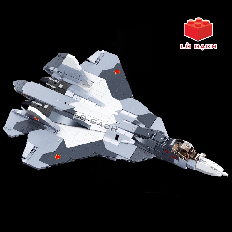 Bộ xếp hình máy bay chiến đấu Su 57 PAKFA quân đội Nga 893 chi tiết