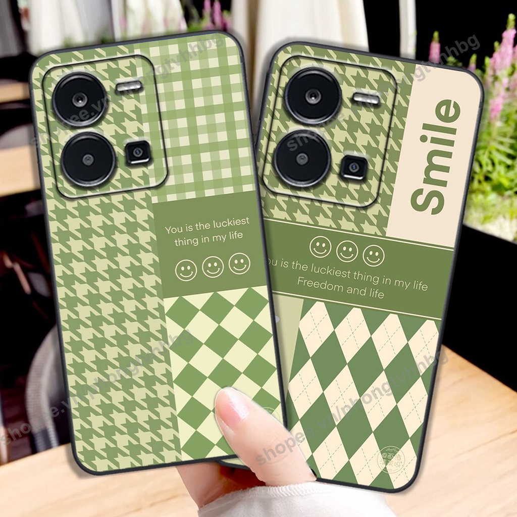 Ốp lưng Vivo Y35 / V25 / V25E mặt cười cute,caro gấu đẹp
