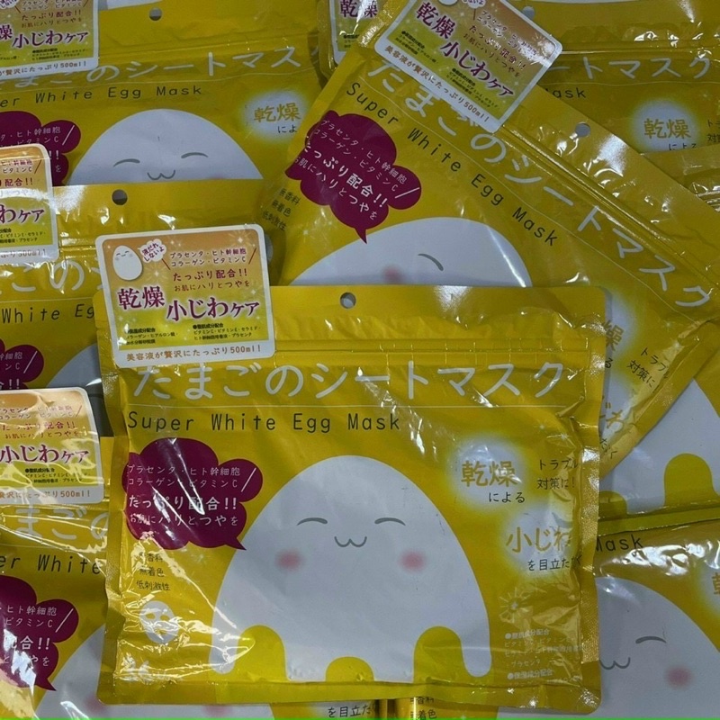 Mặt nạ trứng Super White Egg Mask Shina’s Nhật Bản, Full Box 36 miếng