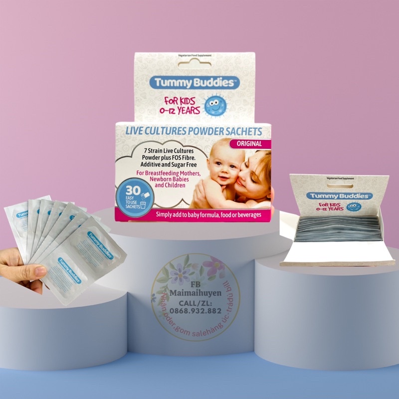 (Tách lẻ gói) Men vi sinh Tummy Buddies cho bé-Giúp bé ăn ngon, hết táo bón