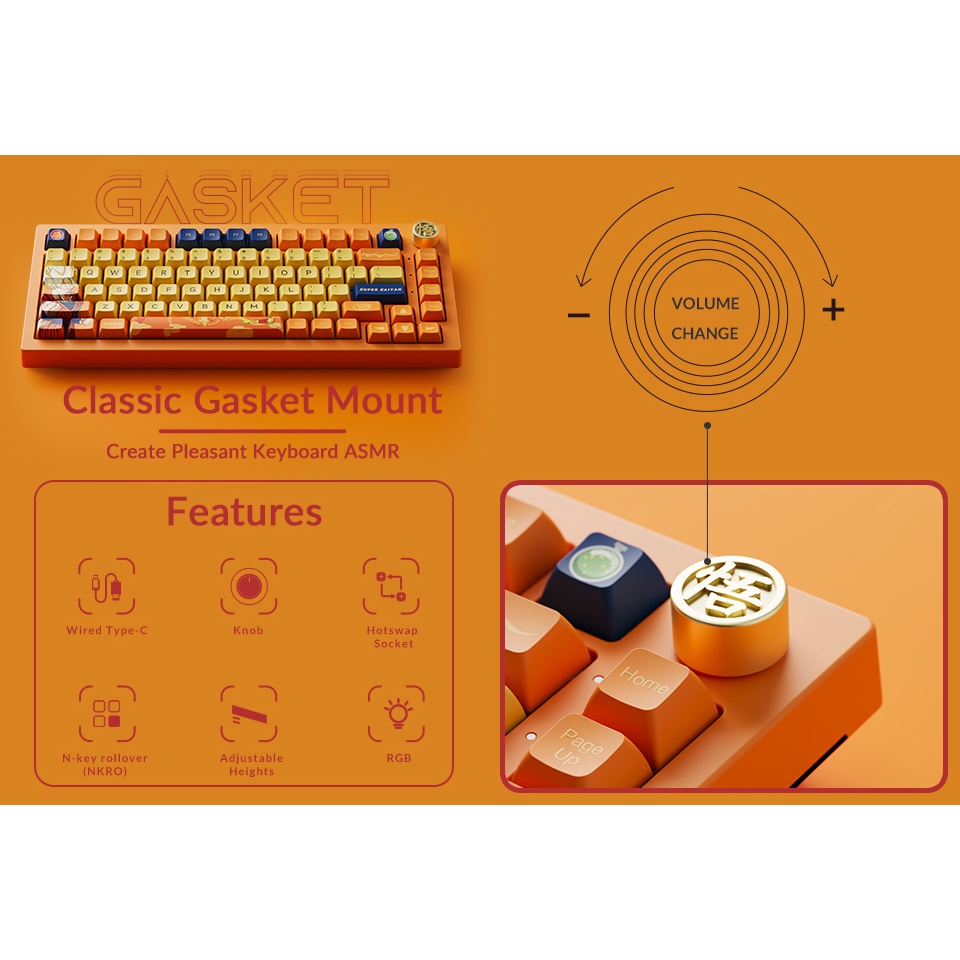 Bàn phím máy tính AKKO 5075B Plus Dragon Ball Super – Goku_Mới, hàng chính hãng