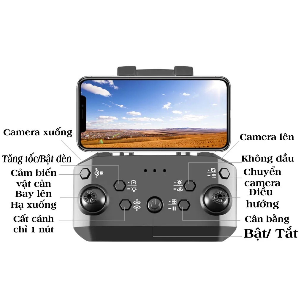 Playcam điều khiển từ xa RG107 / K101 MAX, flycam giá rẻ RG107 có 2 camera 4K có cảm biến chống va chạm, bay xa 2000m