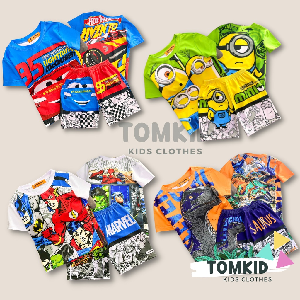Đồ bộ cho bé, bộ cộc tay thun lạnh 3D Annskid LOẠI 1 10-42KG TomKids