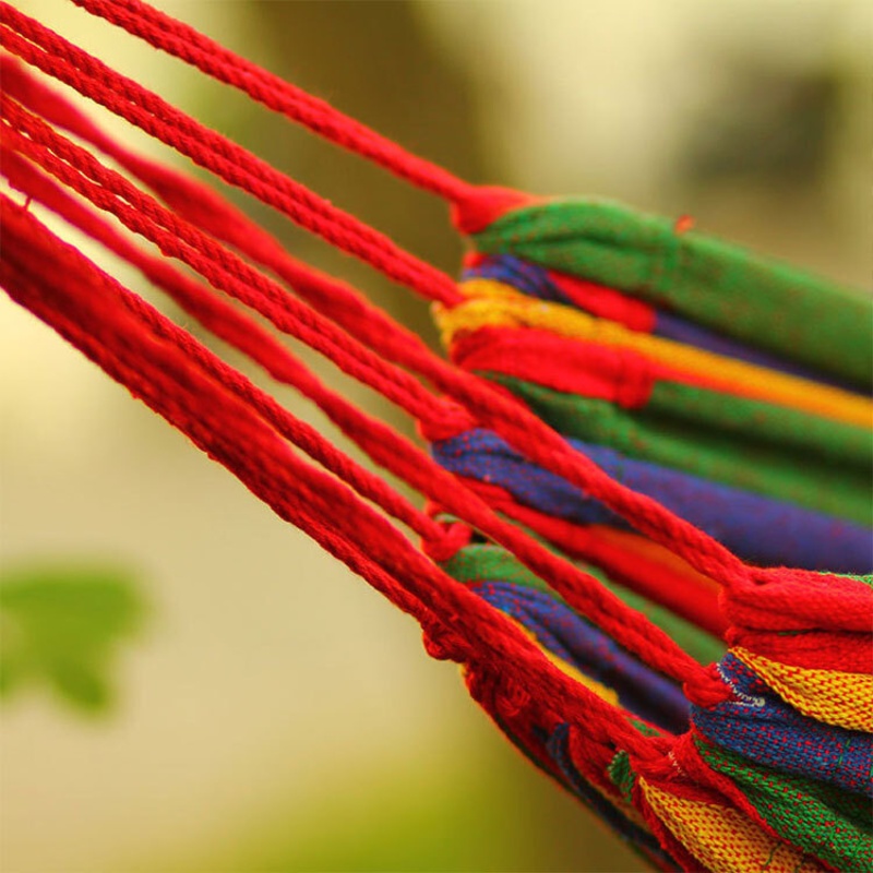 Võng camping đa sắc vải canvas kích thước 190 x 80cm tặng kèm dây và túi đựng