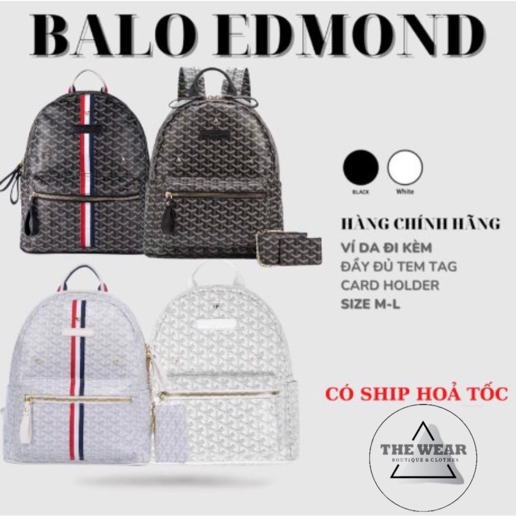Balo Edmond Masion Authentic 100% khuyến mãi Ví Da