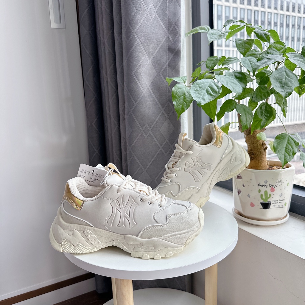 GIÀY THỂ THAO SNEAKER MLB HOLO VÀNG, MLB KEM VÀNG GÓT VÀNG ĐỘN ĐẾ NỮ ẢNH THẬT TỰ CHỤP +FREESHIP