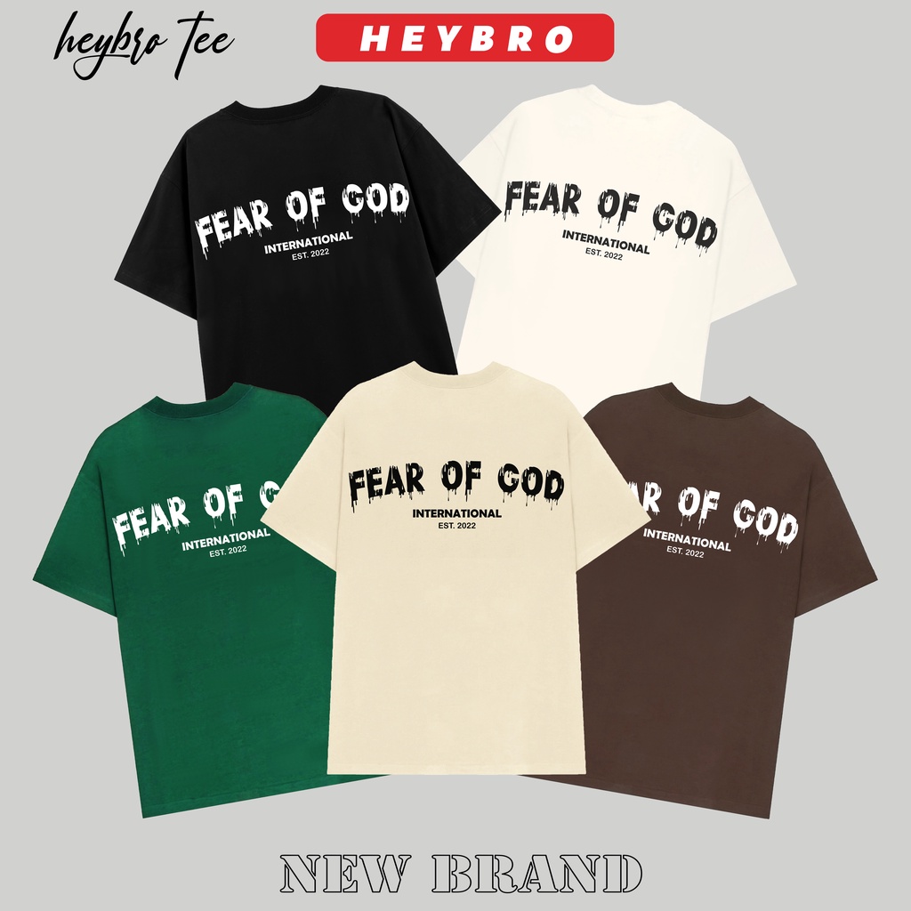 Áo thun unisex nam nữ tay lỡ form rộng Local Brand HEYBRO thế hệ genz in F.O.G