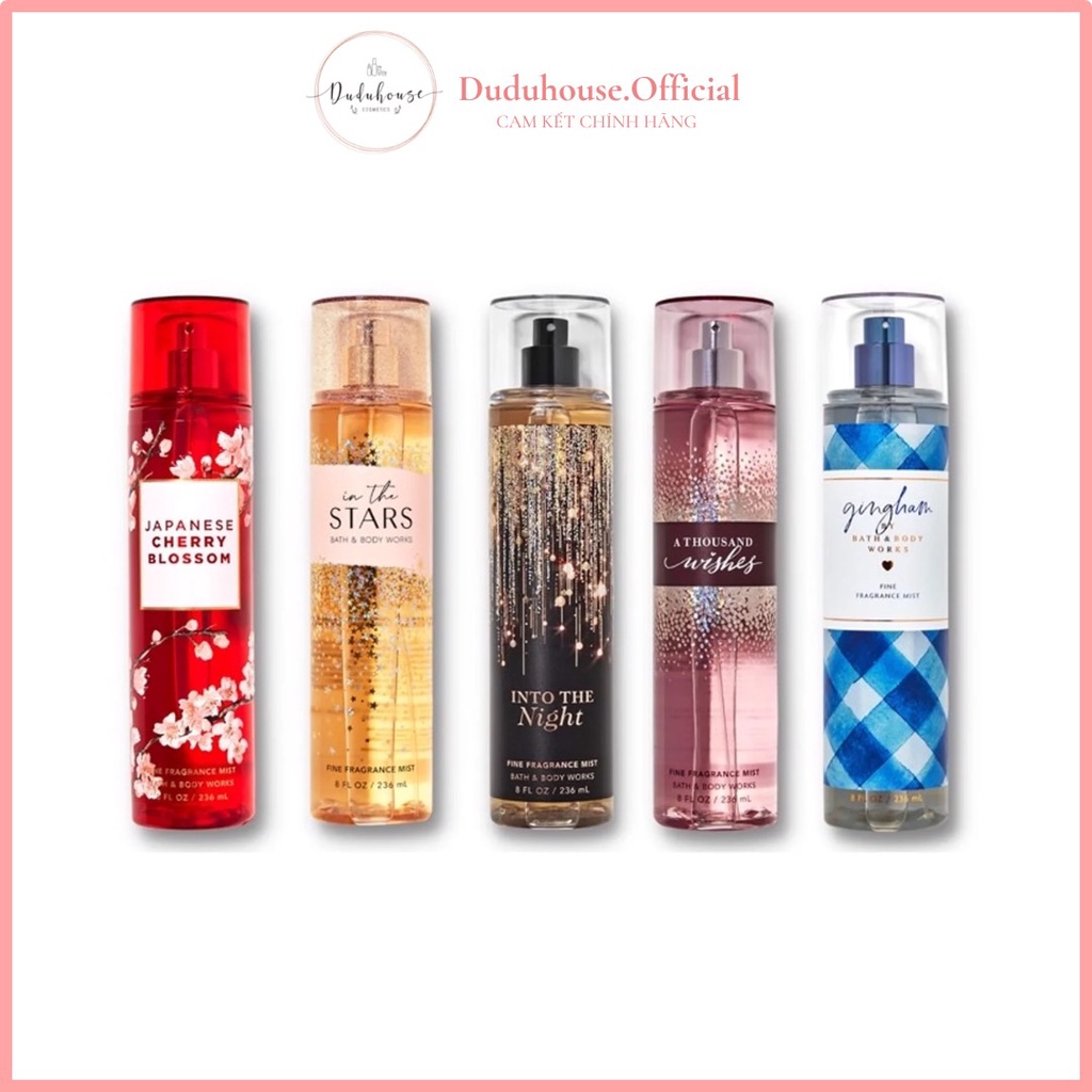 Xịt thơm body mist Bath And Body Works, Victoria Secret toàn thân hương nước hoa