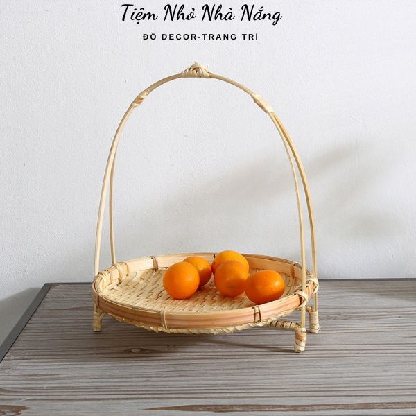 Mẹt tre tầng mây tre đan trang trí decor, quang mẹt tre loại 1, 2, 3 tầng mini để hoa quả, đồ ăn trang trí chụp ảnh