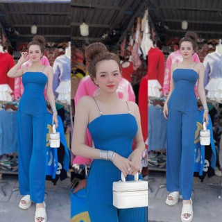 bộ áo dây quần xuông dập ly