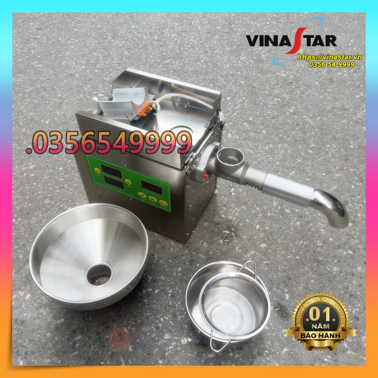 Máy Ép Dầu Thực Vật Mini Gia Đình VN08 Nhỏ Gọn, Tiện Dụng. Ép Dầu Vừng, Dầu Đậu Phộng. Công Suất 800W.