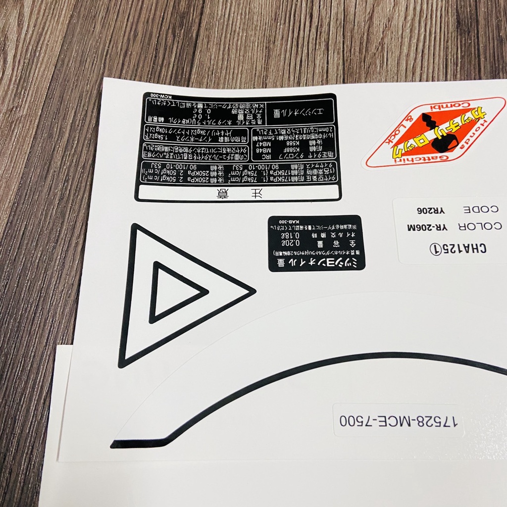 Tem Xe Thông Số Chất Lượng Cao Spacy 125, Tem 3 Lớp Siêu Bền